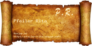 Pfeiler Rita névjegykártya